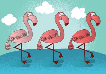Happy Flamingo Vectors - Free vector #380771